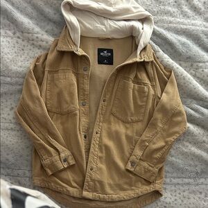Hollister Beige Corduroy Jacket with Hood